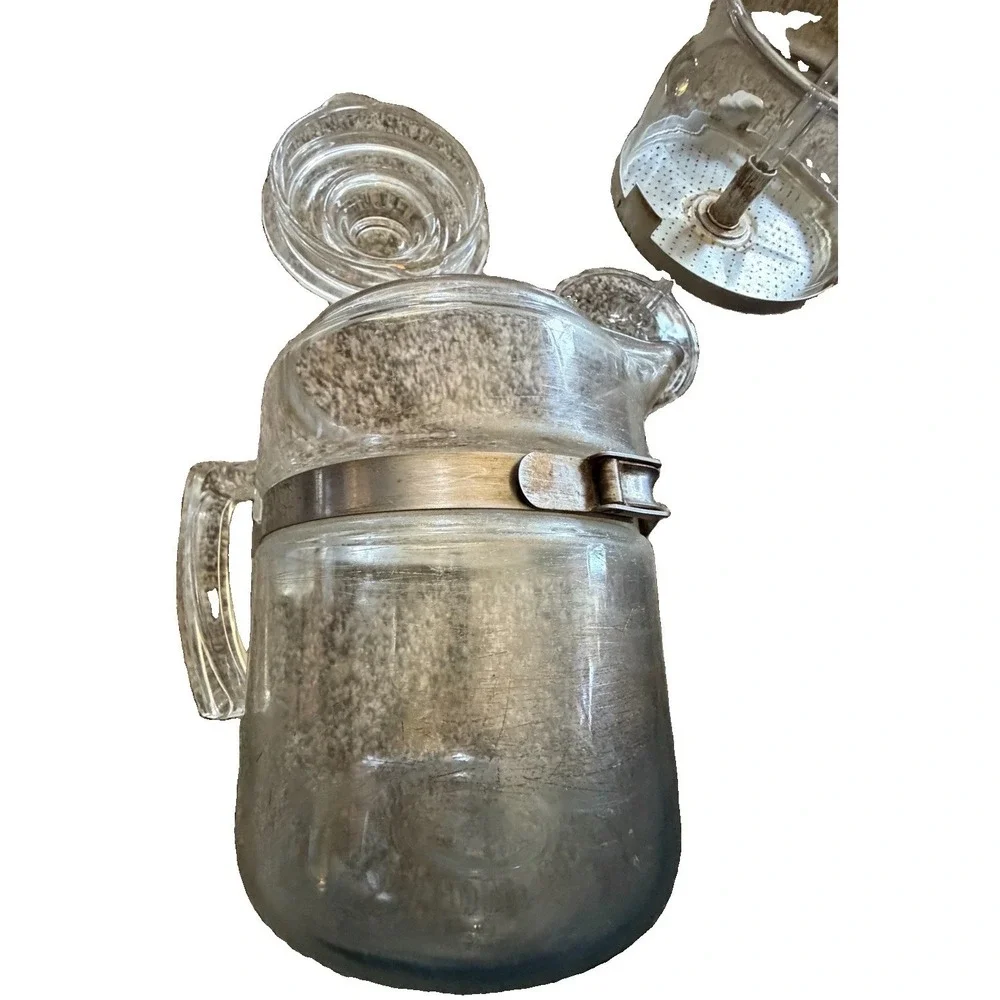 Vintage Pyrex Flameware 6 Cup Glass Percolator Coffee Pot Complete 7756-B USA